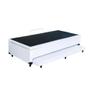 Imagem de Cama Box Baú Auxiliar Solteiro Sintético Espuma 8cm 88x188x45 Branco