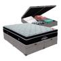 Imagem de Cama Box Baú Bipartido Queen Cinza e Colchão Elegant Superpocket Molas ensacadas Ortobom