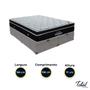 Imagem de Cama Box Baú Bipartido Queen Cinza e Colchão Elegant Superpocket Molas ensacadas Ortobom
