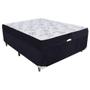 Imagem de Cama Box Baú Blindado Casal Conjugado Ortopédico Suede Preto 45x138x188