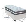 Imagem de Cama Box Baú Branco e Colchão Black Graphite Molas Ensacadas Solteiro 88x188X32 Anjos