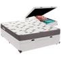 Imagem de Cama Box Baú Branco e Colchão Light Espuma D33 Casal Ortobom