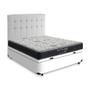 Imagem de Cama Box Baú + Cabeceira Cassis e Colchão Casal - Probel - Prodormir - 138x188x64cm Branco