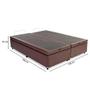 Imagem de Cama Box Baú Casal 138 Bipartido - Tecido Sintético Marrom com Colchão Berlim Bello Box - D23 Azul 58x138x188cm