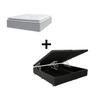 Imagem de Cama Box Baú Casal 138 Bipartido Tecido Sintético Preto Com Colchão Nazar Molas Ensacadas com Pillow Top - Bello Box - Conforto (Espuma da Nasa) Viscoeslástico D33 Cinza