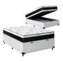 Imagem de Cama Box Baú Casal 138 Tecido Sintético Branco com Colchão Espuma D33 One Face Preto