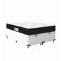 Imagem de Cama Box Baú Casal Bipartido + Colchão D33 One Face - 61x138x188cm - Couro Branco