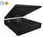 Imagem de Cama Box Baú Casal Black Suede Preto Bipartido Com Pistão A Gás - 138x188x41