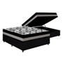 Imagem de Cama Box Baú Casal: Colchão Anatômico Ortobom D33 / EP ISO 100 Double Face + Base CRC CouranoBlack(138x188x20)