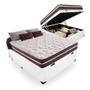 Imagem de Cama Box Baú Casal + Colchão De Molas Colchões Classic Superlastic 138x188x64 Branco