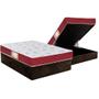 Imagem de Cama Box Baú Casal: Colchão Espuma Castor D20 Sleep Max Duplo + Base CRC Suede Brown(138x188)