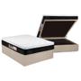 Imagem de Cama Box Baú Casal: Colchão Espuma Castor D45 Black e White Air Euro Pillow + Base CRC Suede Clean(138x188)