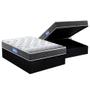 Imagem de Cama Box Baú Casal: Colchão Espuma Probel D23 Guarda Costas Super Resistente + Base CRC Suede Black(138x188)