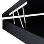 Imagem de Cama Box Baú Casal Colchão Mola Bonnel + Box Sintético Preto 65x138x188