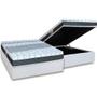 Imagem de Cama Box Baú Casal: Colchão Molas Castor Bonnel System Class One Face + Base CRC Courano White(138x188)