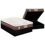 Imagem de Cama Box Baú Casal: Colchão Molas Castor Pocket Silver Star Air Híbrido + Base CRC Courano Black(138x188)