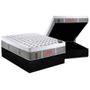 Imagem de Cama Box Baú Casal: Colchão Molas Ensacadas Castor Pocket Light Stress Oxygen New Plush + Base CRC Courano Black(138x188)