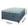 Imagem de Cama Box Baú Casal Colchão Molas Ensacadas Ômega 138x188x73cm Cinza / Branco Hellen - Suporta até 110kg por Pessoa