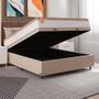 Imagem de Cama Box Baú Casal Colchão Molas Ensacadas Real 138x188x68cm Branco / Bege - Suporta até 130Kg
