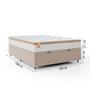 Imagem de Cama Box Baú Casal Colchão Molas Ensacadas Real 138x188x68cm Branco / Bege - Suporta até 130Kg