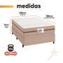 Imagem de Cama Box Baú Casal Colchão Molas Flora Bege 138x188x61cm
