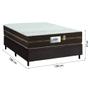 Imagem de Cama Box Baú Casal Colchão Molas Flora Marrom / Branco 138x188x63cm