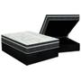 Imagem de Cama Box Baú Casal: Colchão Molas Orthoflex Bonnel Venezia + Base CRC Suede Black(138x188)