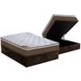Imagem de Cama Box Baú Casal: Colchão Molas Pocket Ensacadas Castor Revolution + Base CRC Suede Brown (138x188)