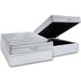 Imagem de Cama Box Baú Casal: Colchão Molas SuperPocket Ensacadas Ortobom Freedom Visco + Base CRC Suede White (138x188)
