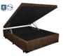 Imagem de Cama Box Baú Casal Dreams Suede Marrom  + Colchão Casal Dreams Espuma D23 Com EPS 17x138x188