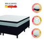 Imagem de Cama Box Baú Casal Queen Colchão Molas Ensacadas Real 158x198x68cm Cinza / Preto - Suporta até 130Kg Por Pessoa