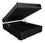 Imagem de Cama Box Baú Casal Resistence Suede Preto + Colchão Casal Resistence Espuma D23  17x138x188