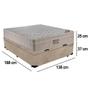 Imagem de Cama Box Baú Casal Suede + Colchão Casal Molas Ensacadas AirTech SpringPocket Ortobom 69x138x188 Bege