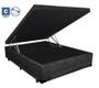 Imagem de Cama Box Baú Casal Suede Preto + Colchão Casal Espuma D33 Com EPS 30x138x188