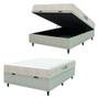 Imagem de Cama Box Baú Colchão Casal Espuma D33 New Millenium 138x188x60cm Branco / Bege Hellen - Suporta até 120kg por Pessoa