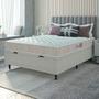 Imagem de Cama Box Baú Colchão Casal Espuma D33 New Millenium 138x188x60cm Branco / Bege Hellen - Suporta até 120kg por Pessoa