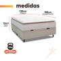 Imagem de Cama Box Baú Colchão Casal Molas Ensacadas City Pillow Top 138x188x64cm Branco / Bege Hellen