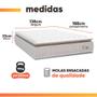Imagem de Cama Box Baú Colchão Casal Molas Ensacadas City Pillow Top 138x188x64cm Branco / Bege Hellen