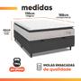 Cama Box Baú Colchão Casal Molas Ensacadas City Pillow Top 138x188x64cm Branco / Cinza Hellen - Suporta até 110kg por Pessoa Imagem de Cama Box Baú Colchão Casal Molas Ensacadas City Pillow Top 138x188x64cm Branco / Cinza Hellen - Suporta até 110kg por Pessoa