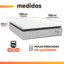 Cama Box Baú Colchão Casal Molas Ensacadas City Pillow Top 138x188x64cm Branco / Cinza Hellen - Suporta até 110kg por Pessoa Imagem de Cama Box Baú Colchão Casal Molas Ensacadas City Pillow Top 138x188x64cm Branco / Cinza Hellen - Suporta até 110kg por Pessoa