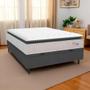 Cama Box Baú Colchão Casal Molas Ensacadas City Pillow Top 138x188x64cm Branco / Cinza Hellen - Suporta até 110kg por Pessoa Imagem de Cama Box Baú Colchão Casal Molas Ensacadas City Pillow Top 138x188x64cm Branco / Cinza Hellen - Suporta até 110kg por Pessoa