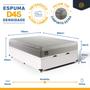 Imagem de Cama Box Baú + Colchão de Casal Strong D45 One Face 138x188x54cm Branco - Suporta até 150kg por pessoa