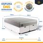 Imagem de Cama Box Baú + Colchão Queen Strong D45 One Face 158x198x54cm Branco - Suporta até 150kg por pessoa