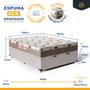 Imagem de Cama Box Baú com Colchão de Espuma D33 Ortopédico Pillow In Luna Casal 138cm