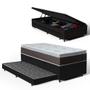 Imagem de Cama Box Baú com Colchão Espuma D33 Com Pillow Top Nivus + Auxiliar Unique Solteiro 88cm