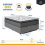 Imagem de Cama Box Báu com Colchão Resistence Espuma D33 Pillow Top Queen 158cm