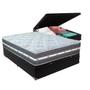 Imagem de Cama Box Baú e Colchão Black Graphite Molas Ensacadas Casal 138x188X27 Anjos