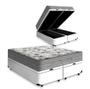 Imagem de Cama Box Baú King 193 Bipartido Tecido Sintético Branco Com Colchão de Molas Ensacadas Evolution - Probel - 72x128x188