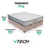 Imagem de Cama Box Baú King Bege e Colchão Orthopedic D33 V-Tech
