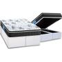 Imagem de Cama Box Baú King: Colchão Anatômico Probel D40 Guarda Costas Premium Hiper Firme Pillow Top + Base CRC Courano White(193x203)